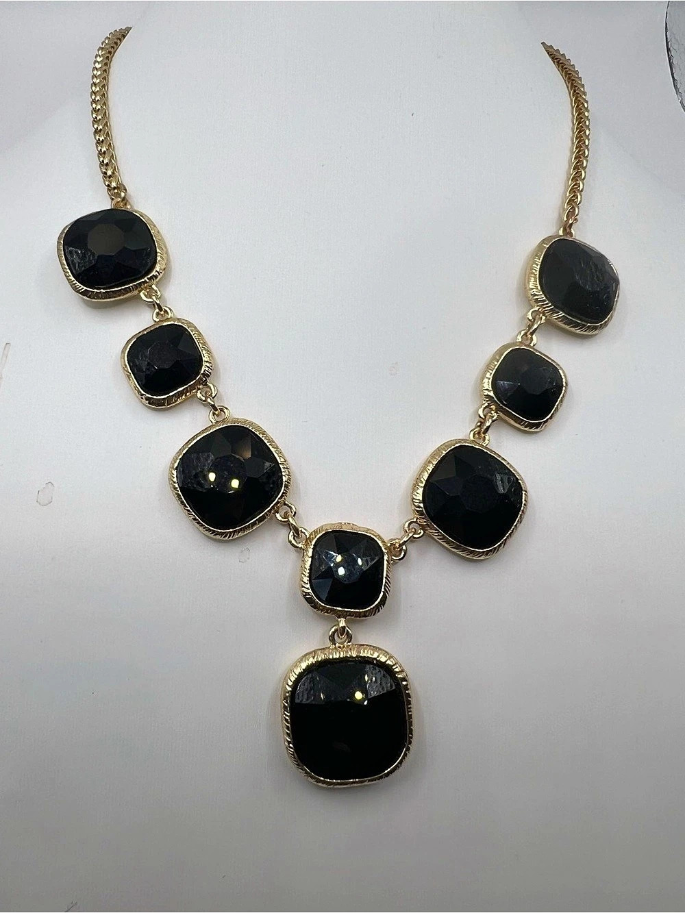 MIRIAM HASKELL Black & Gold Statement Necklace